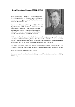 A preview of a PDF biography for Brazier, William Joseph